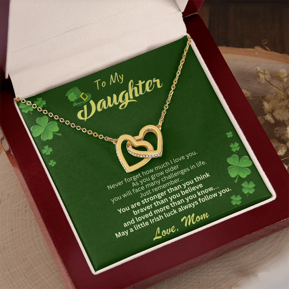 To My Daughter Necklace – Personalized Gift From Mom or Dad | Lucky Shamrock Inspirational Jewelry