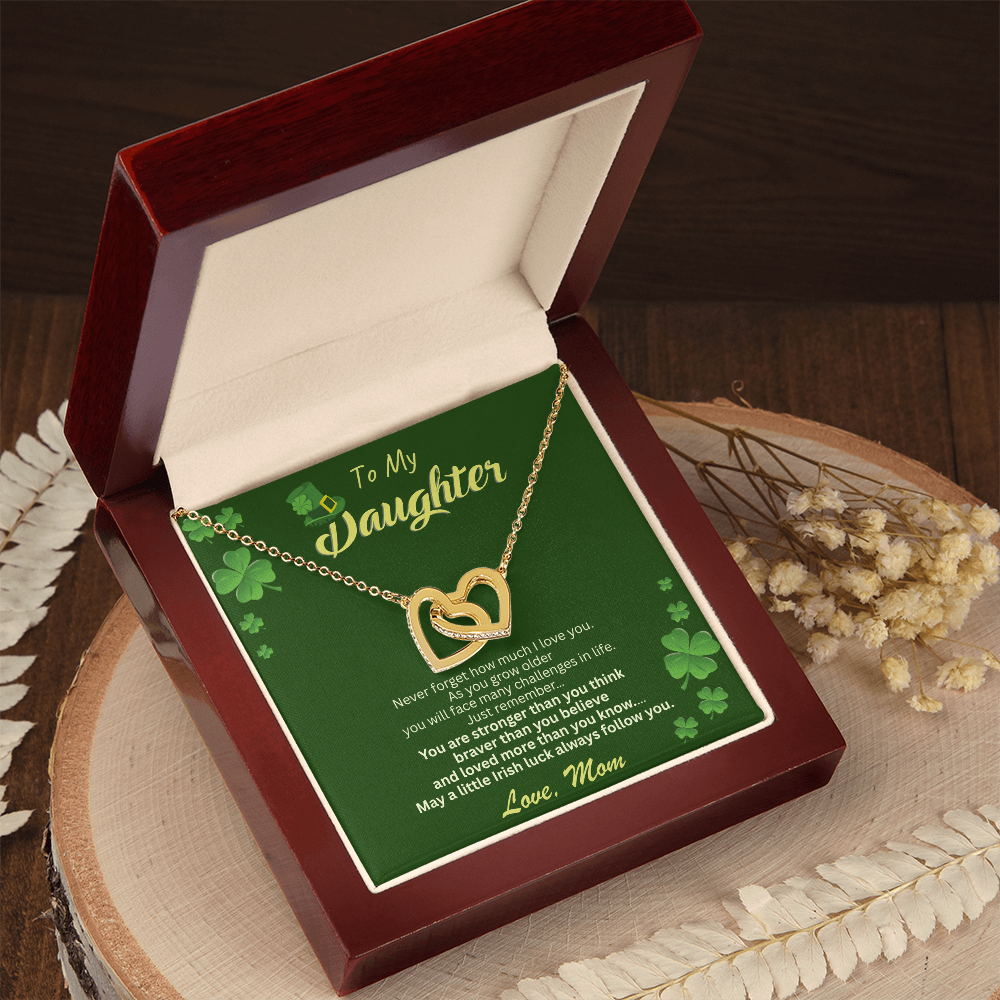 To My Daughter Necklace – Personalized Gift From Mom or Dad | Lucky Shamrock Inspirational Jewelry