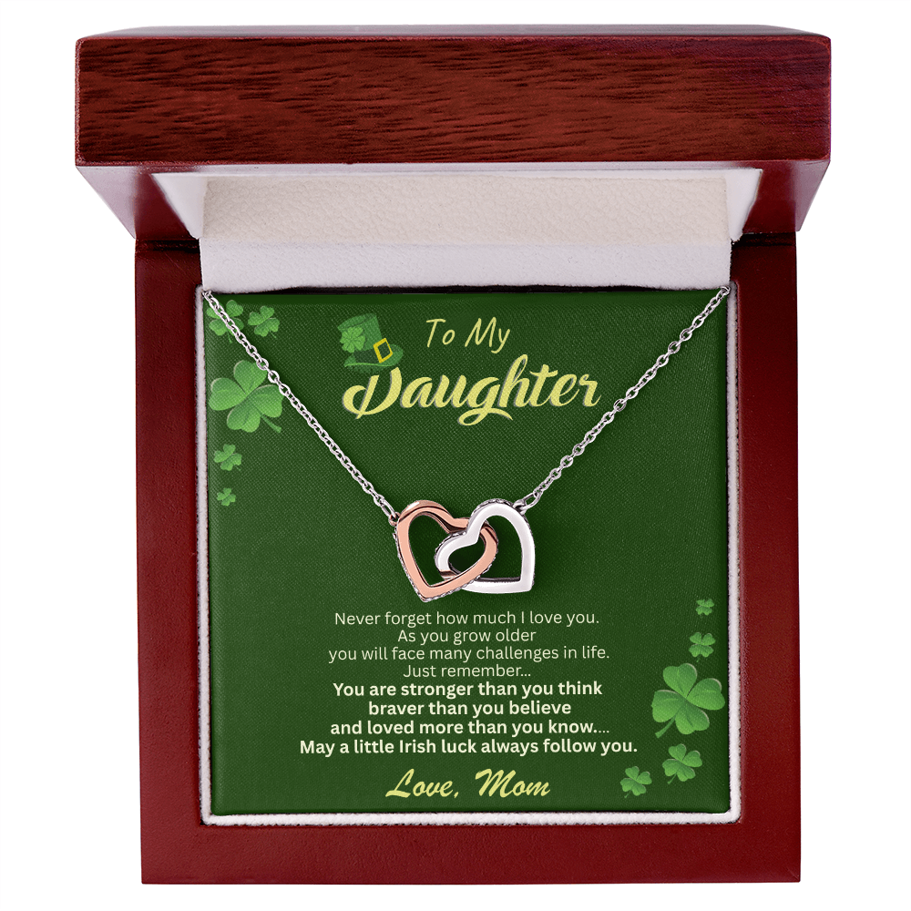 To My Daughter Necklace – Personalized Gift From Mom or Dad | Lucky Shamrock Inspirational Jewelry