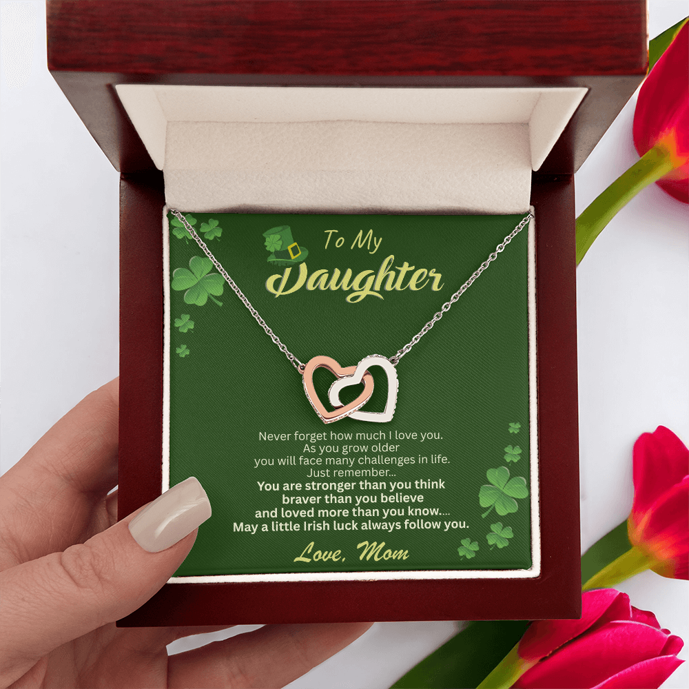 To My Daughter Necklace – Personalized Gift From Mom or Dad | Lucky Shamrock Inspirational Jewelry