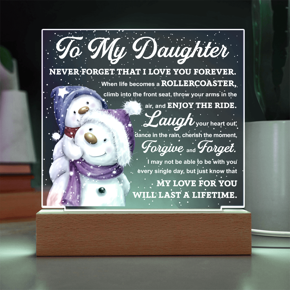 To My Daughter – Snowman Winter Love Acrylic Plaque