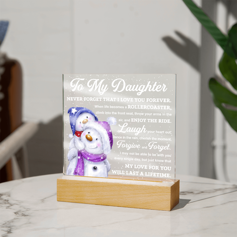 To My Daughter – Snowman Winter Love Acrylic Plaque