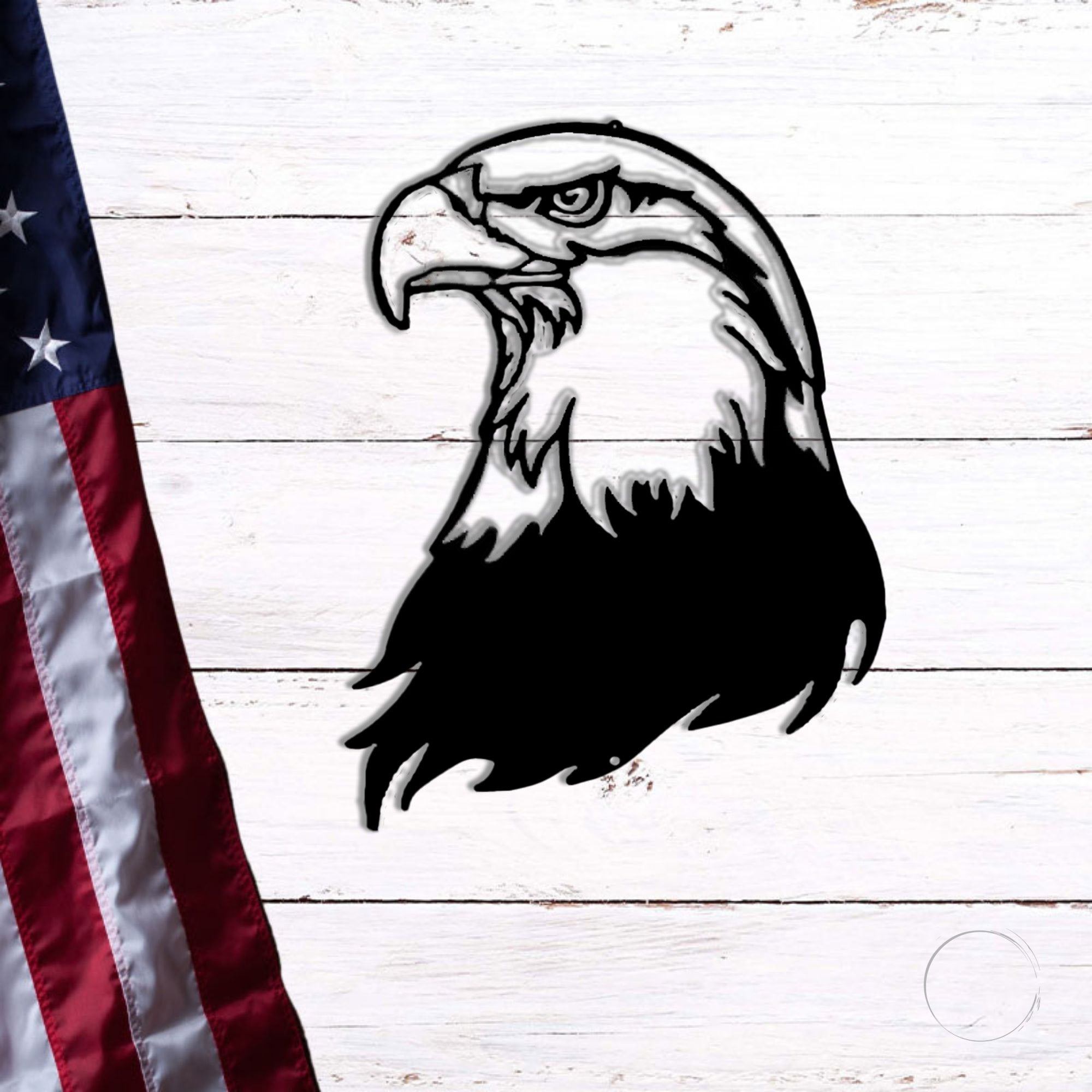 Bald Eagle Metal Wall Art – Patriotic American Eagle Wall Decor – Rustic Wildlife Metal Sign – Cabin Lodge Wall Art