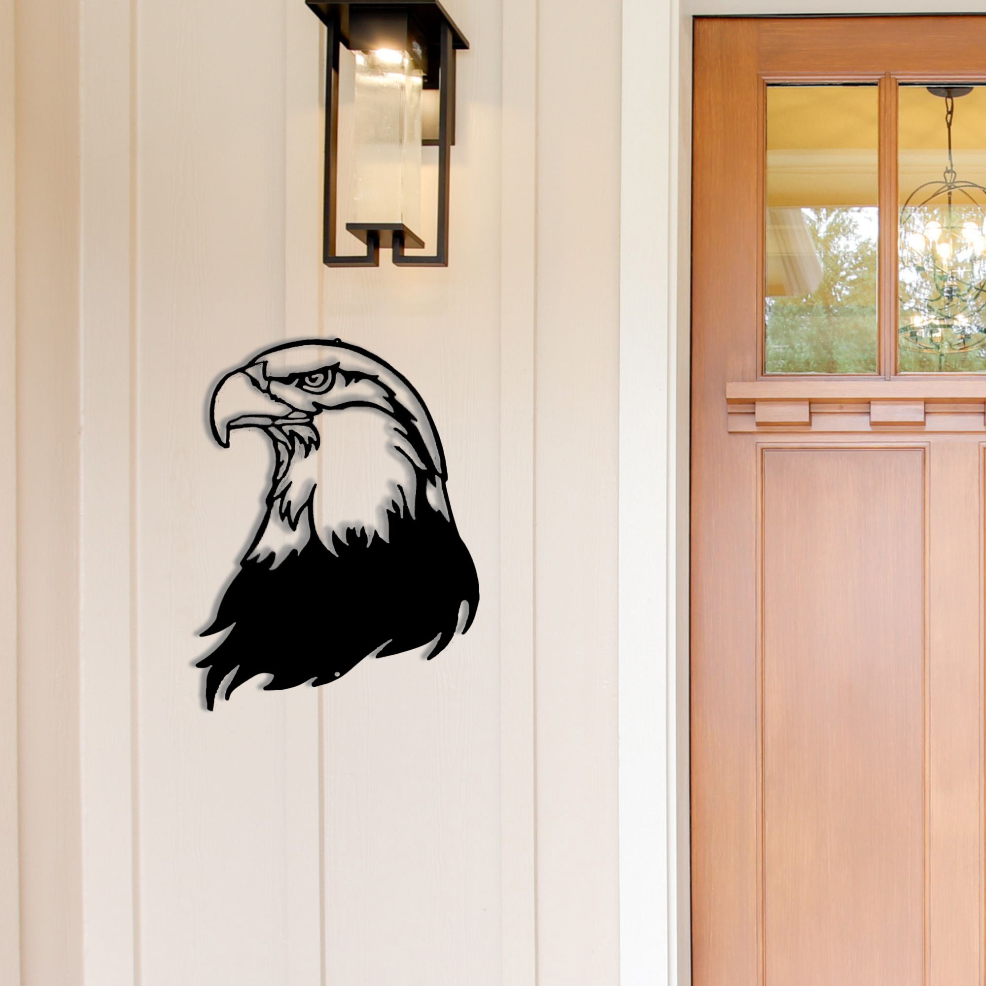 Bald Eagle Metal Wall Art – Patriotic American Eagle Wall Decor – Rustic Wildlife Metal Sign – Cabin Lodge Wall Art