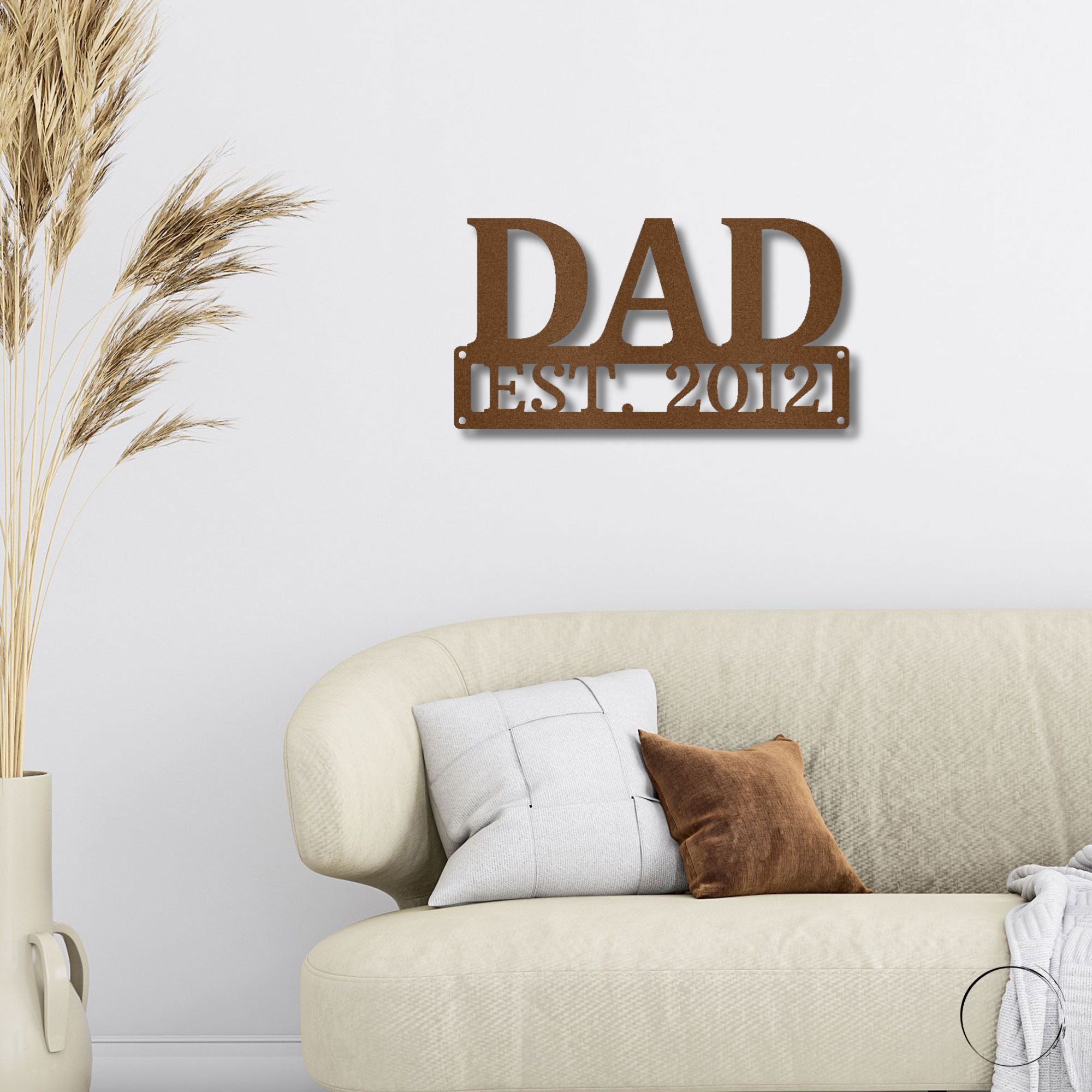 Dad Est. Year Metal Wall Art – Personalized Dad Established Date Sign – Father’s Day Gift – Custom Family Decor