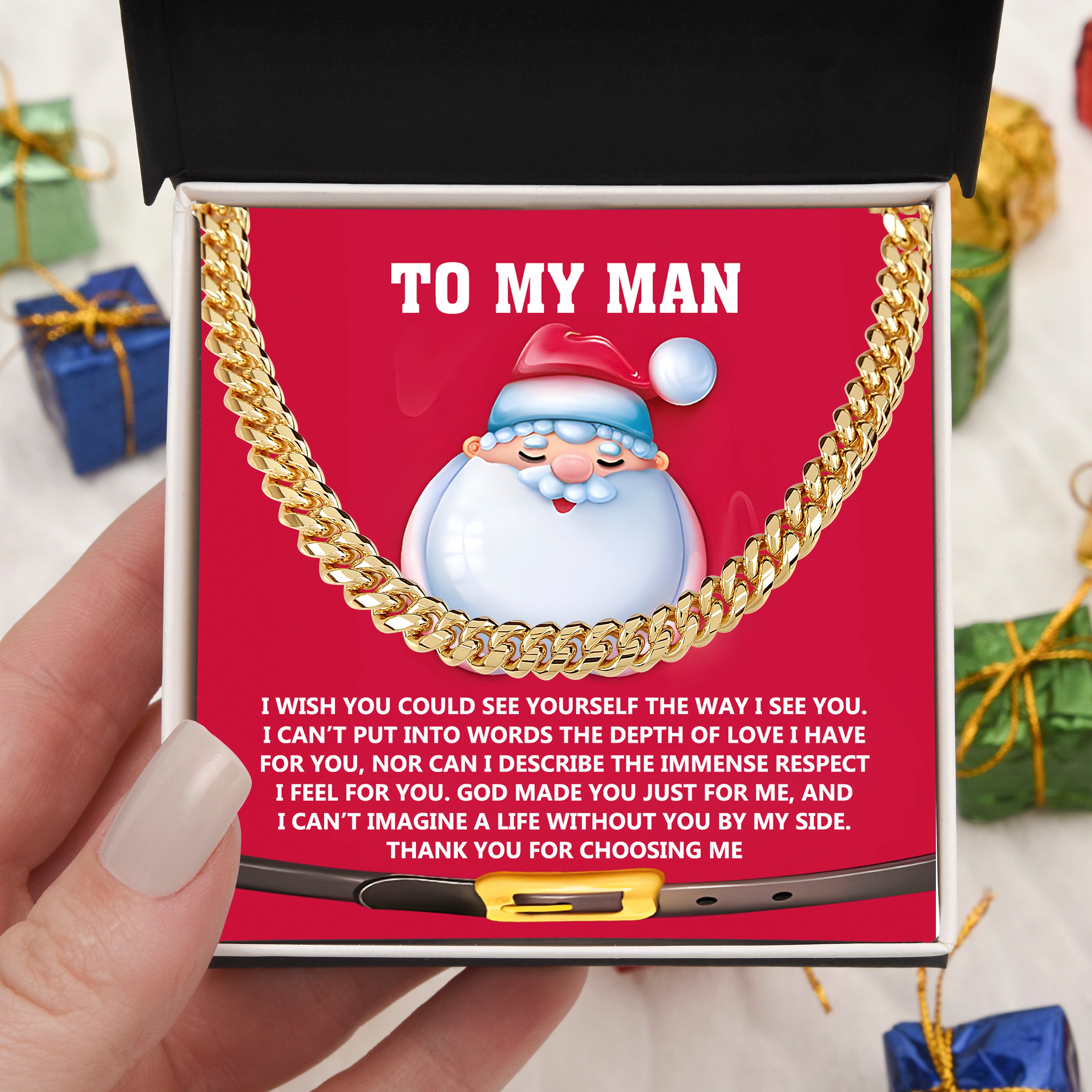 To My Man “God Made You Just for Me” Christmas Message Card | Romantic Faith-Based Gift for Soulmate, Husband or Boyfriend