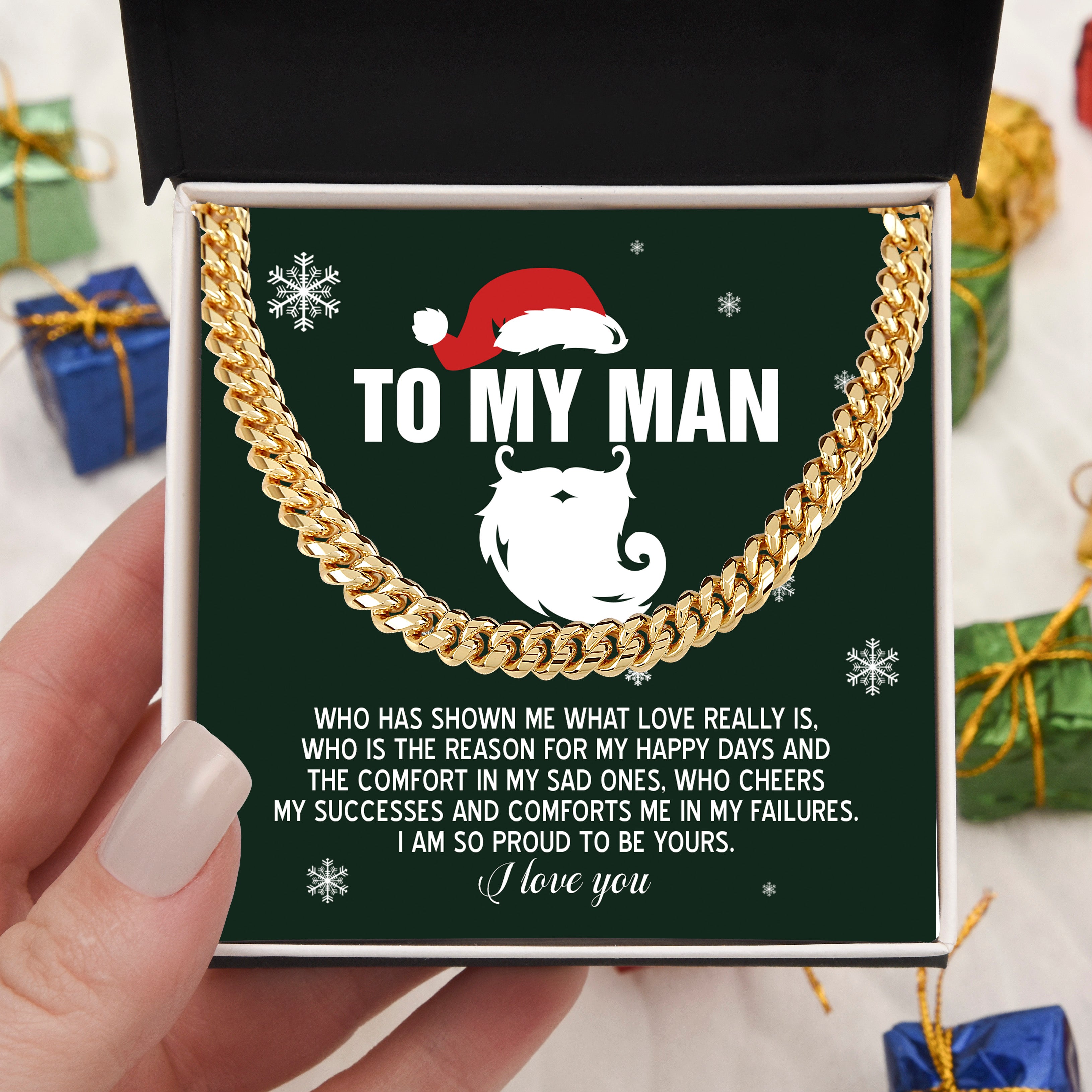 To My Man “Proud to Be Yours” Christmas Message Card | Romantic Holiday Gift for Boyfriend, Husband, or Soulmate
