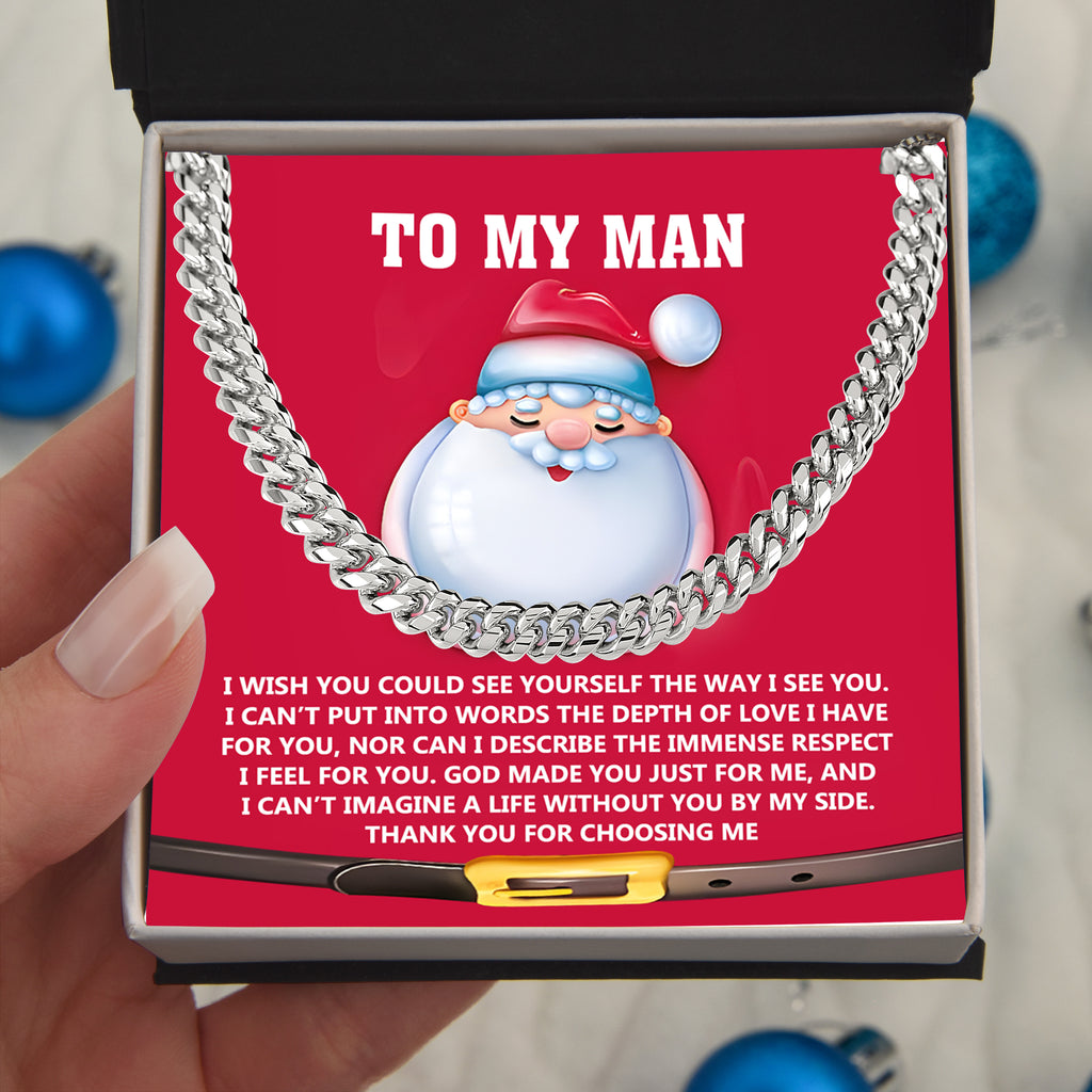 To My Man “God Made You Just for Me” Christmas Message Card | Romantic Faith-Based Gift for Soulmate, Husband or Boyfriend