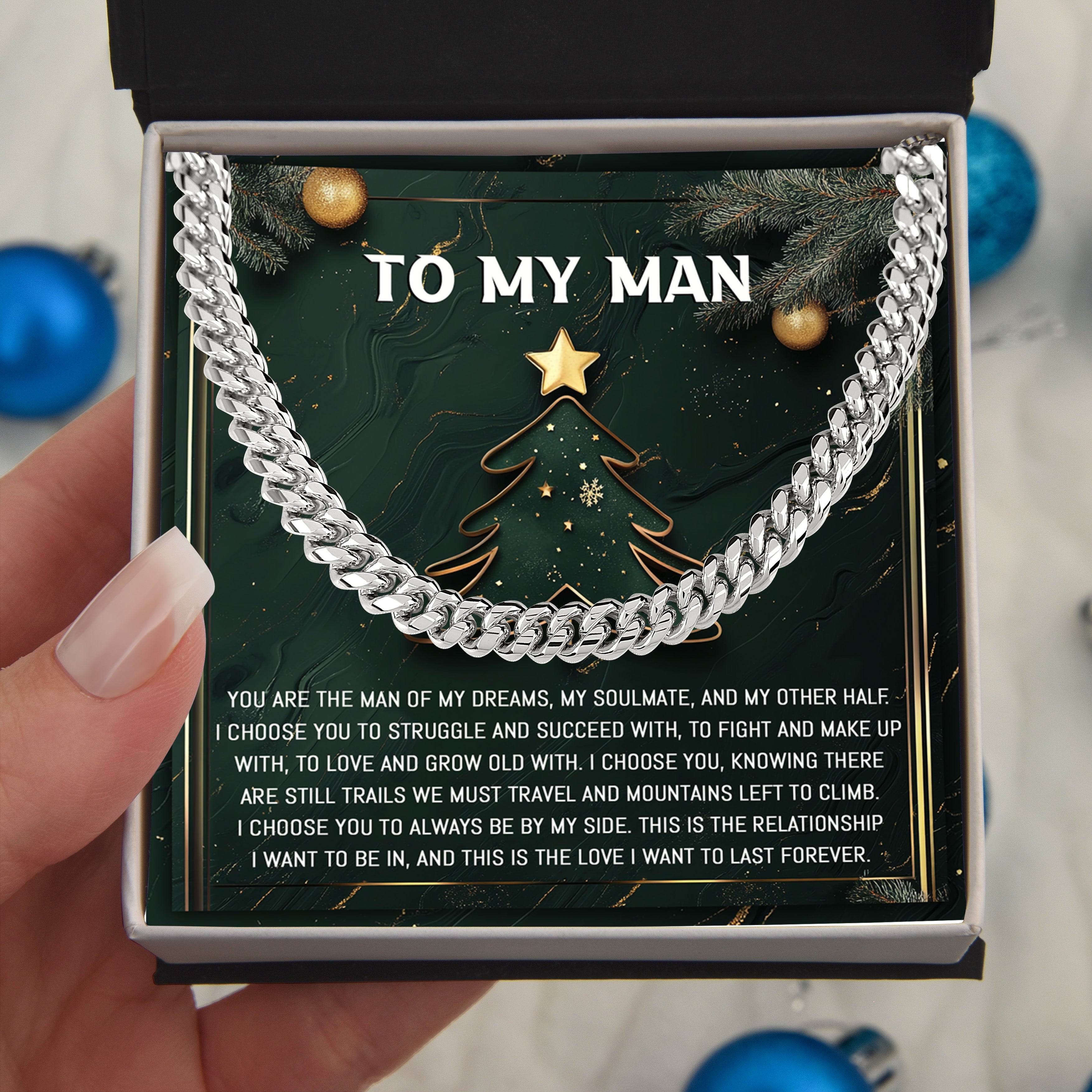 To My Man “My Soulmate” Christmas Message Card | Romantic Gift for Husband or Boyfriend | Forever Love Holiday Keepsake