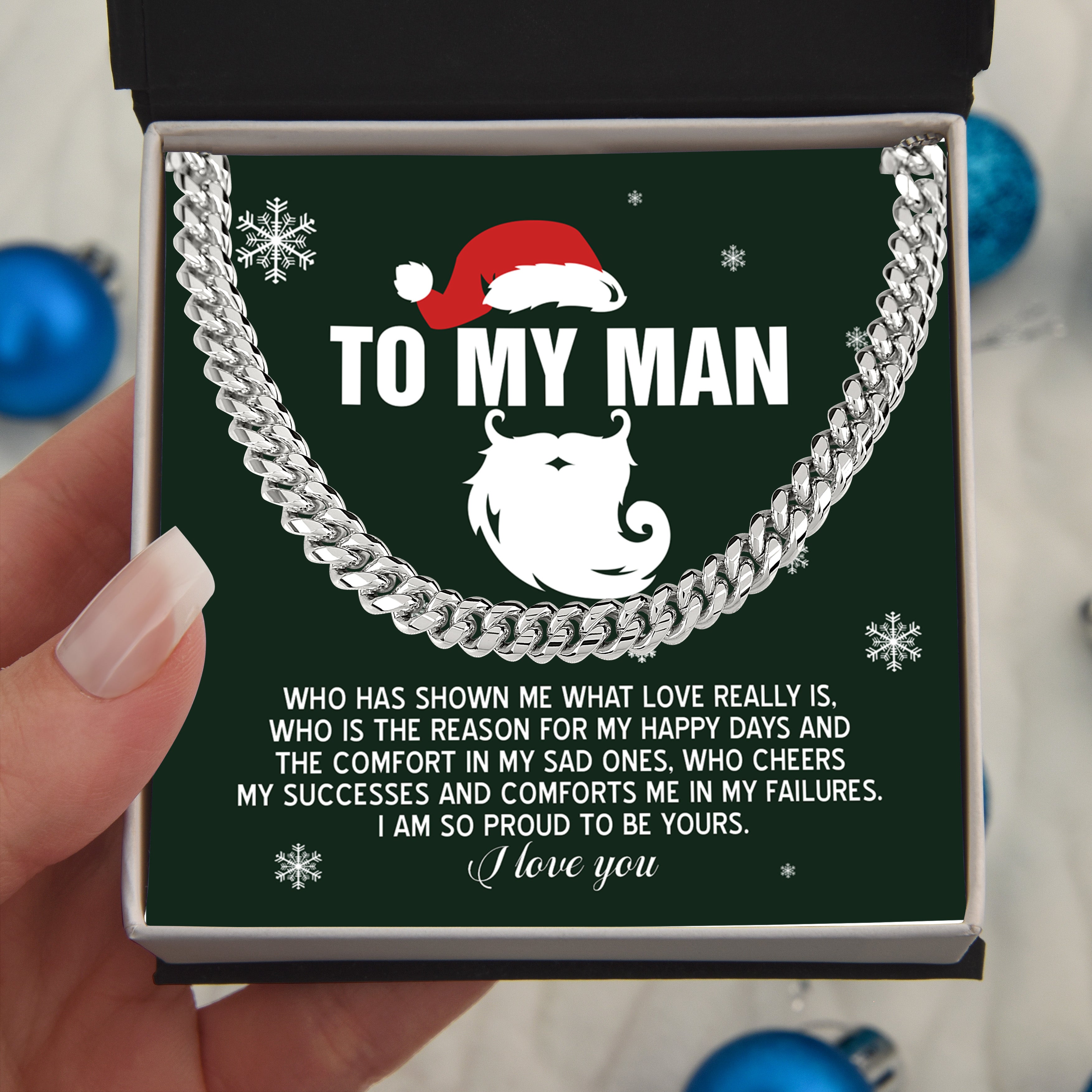 To My Man “Proud to Be Yours” Christmas Message Card | Romantic Holiday Gift for Boyfriend, Husband, or Soulmate