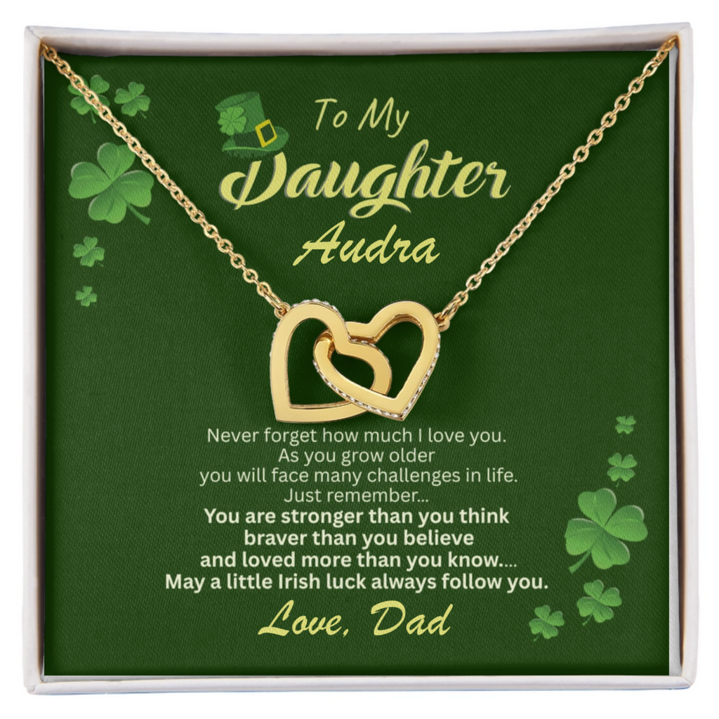 To My Daughter Necklace – Personalized Gift From Mom or Dad | Lucky Shamrock Inspirational Jewelry