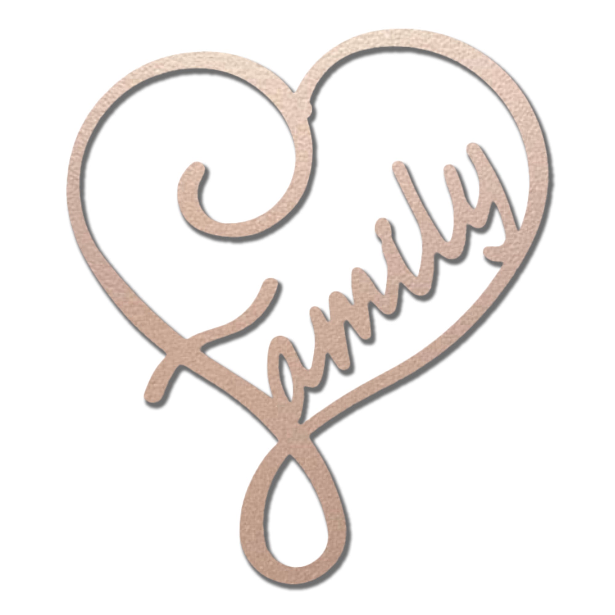 Family Name Heart Metal Wall Art Sign – Custom Steel Family Love Monogram – Laser Cut Amish Crafted Metal Home Decor