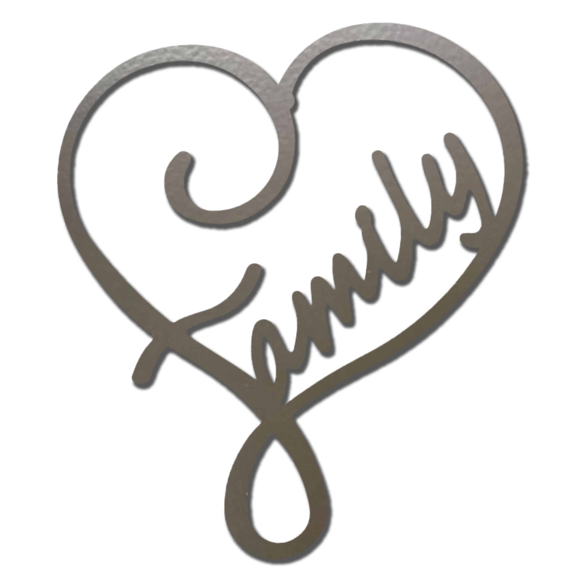 Family Name Heart Metal Wall Art Sign – Custom Steel Family Love Monogram – Laser Cut Amish Crafted Metal Home Decor