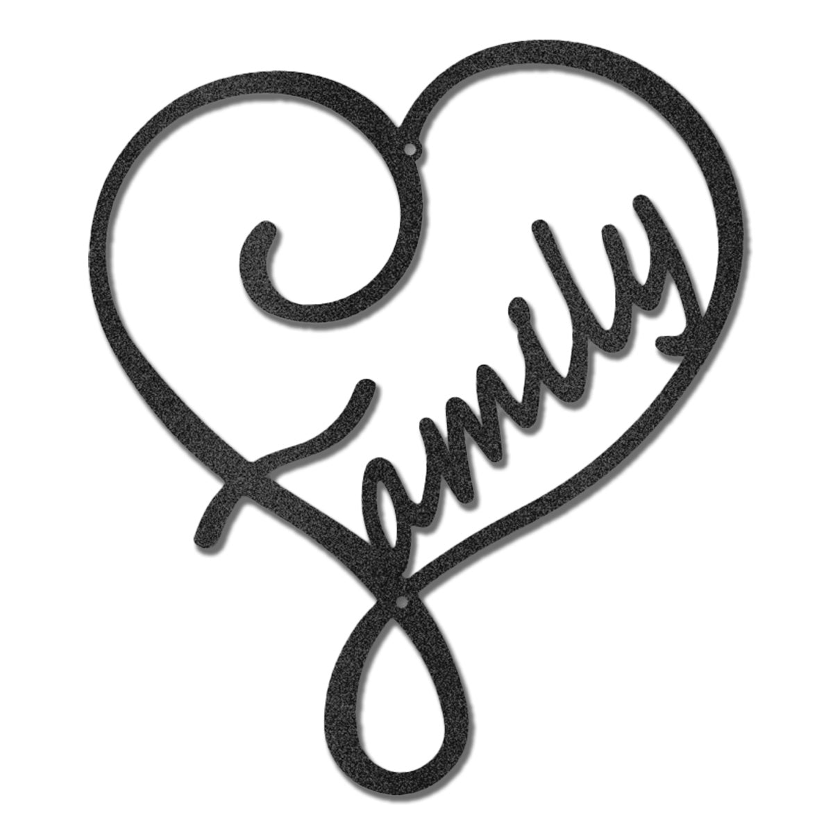 Family Name Heart Metal Wall Art Sign – Custom Steel Family Love Monogram – Laser Cut Amish Crafted Metal Home Decor