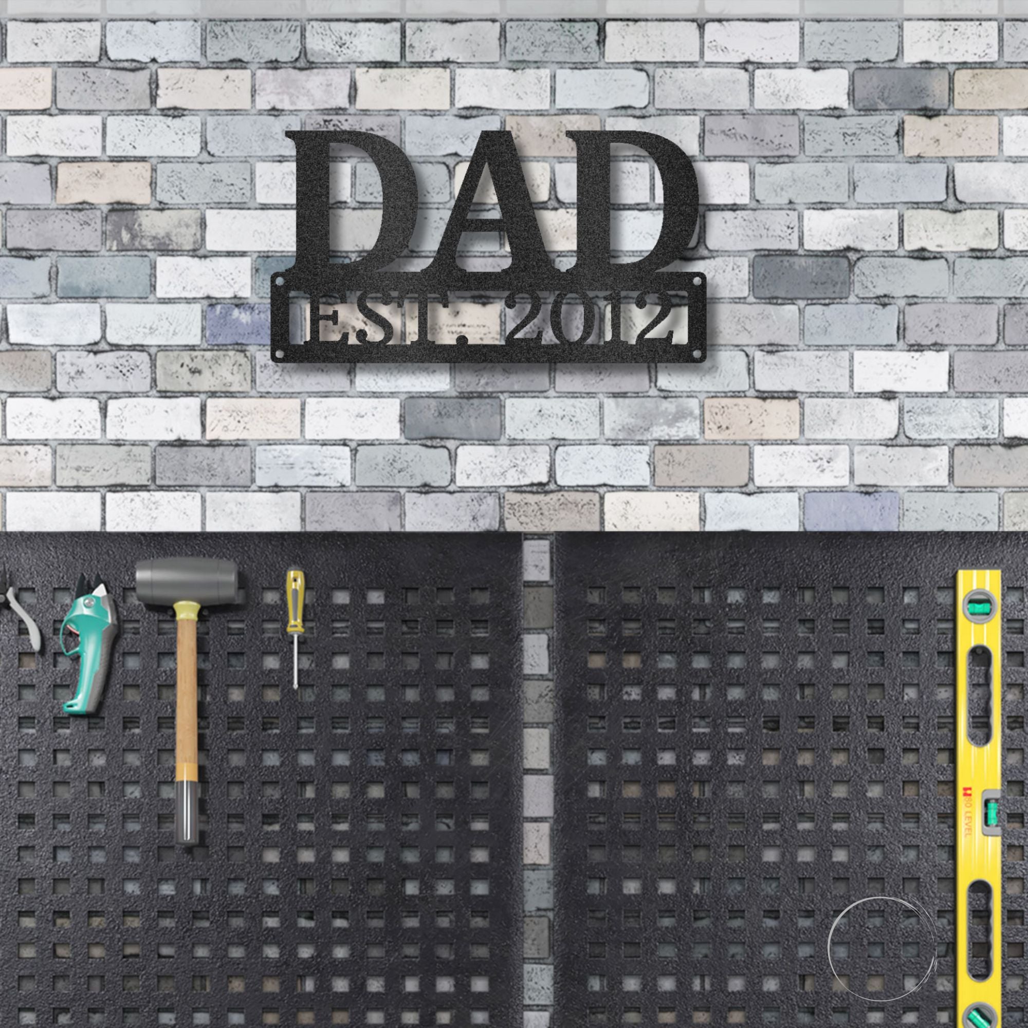 Dad Est. Year Metal Wall Art – Personalized Dad Established Date Sign – Father’s Day Gift – Custom Family Decor