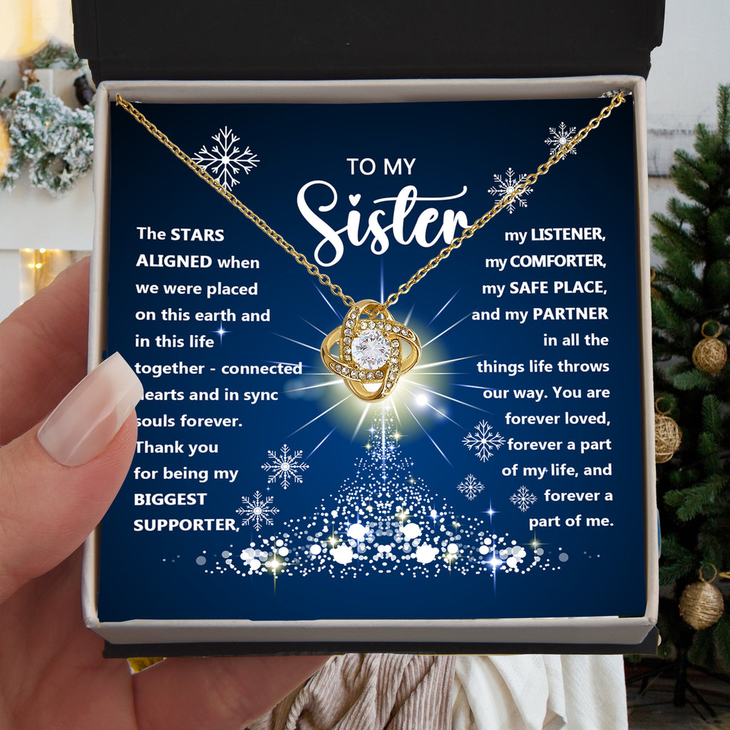 To My Sister “The Stars Aligned” Message Card with Necklace | Christmas Gift for Sister | Sentimental Sister Keepsake