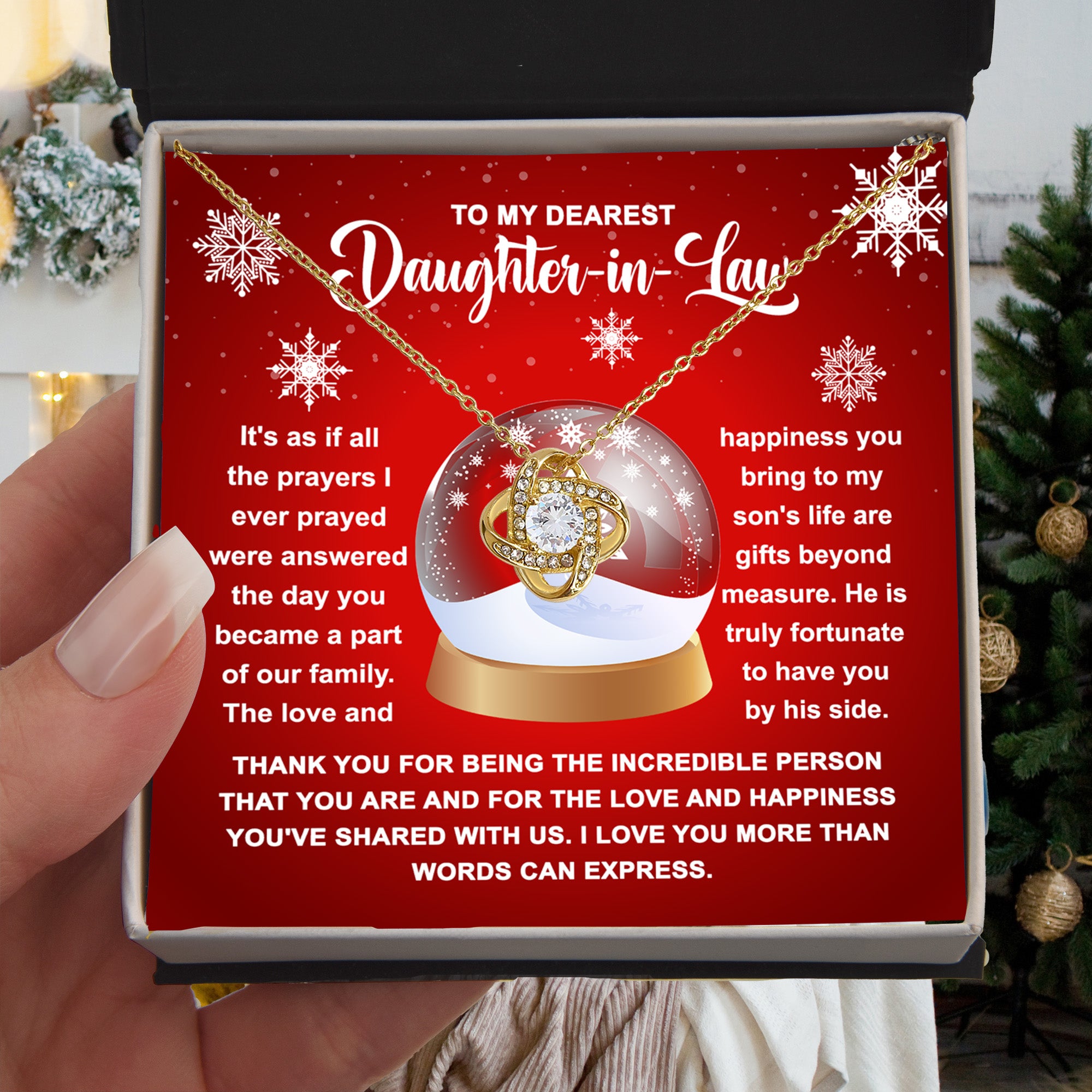 To My Dearest Daughter-in-Law, Thank You for Being You – Christmas Necklace Gift