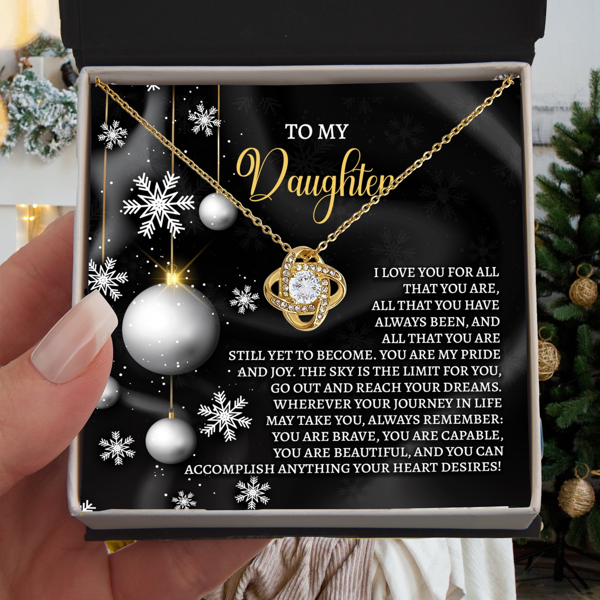 To My Daughter – You Are My Pride and Joy, Reach Your Dreams, Inspirational Christmas Gift Necklace
