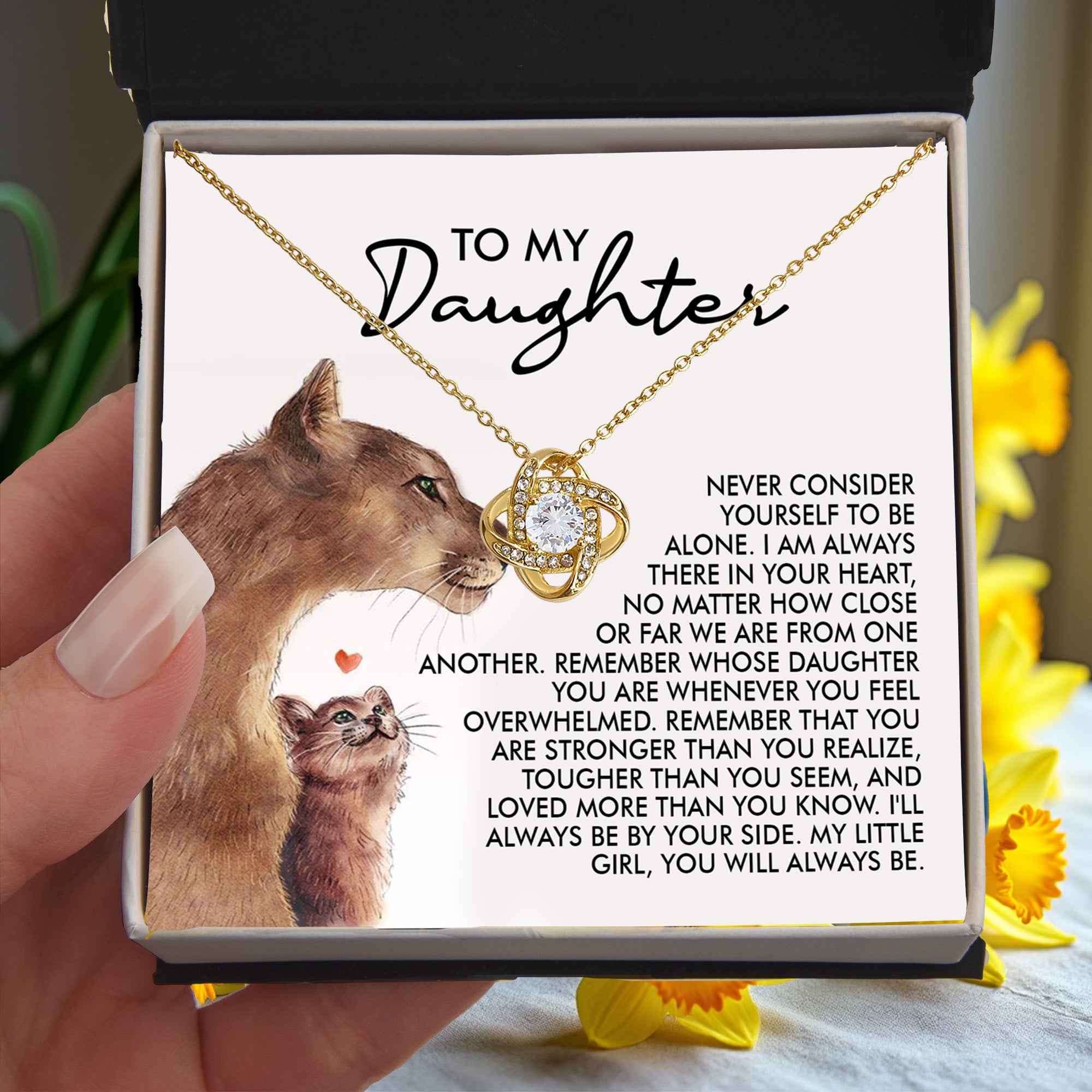 To My Daughter Love Knot Necklace – From Mom, A Symbol of Unconditional Love, Strength & Forever Bond