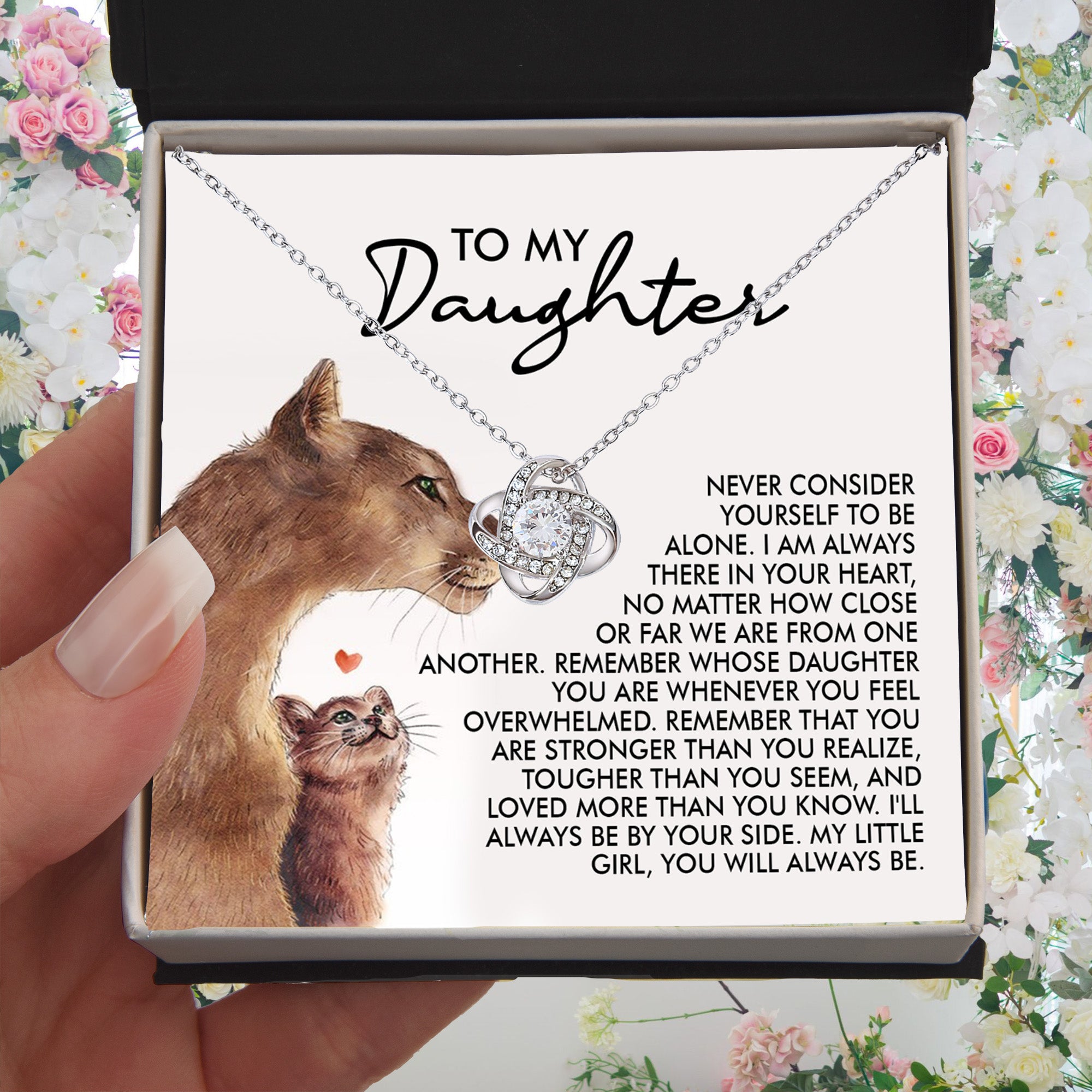 To My Daughter Love Knot Necklace – From Mom, A Symbol of Unconditional Love, Strength & Forever Bond