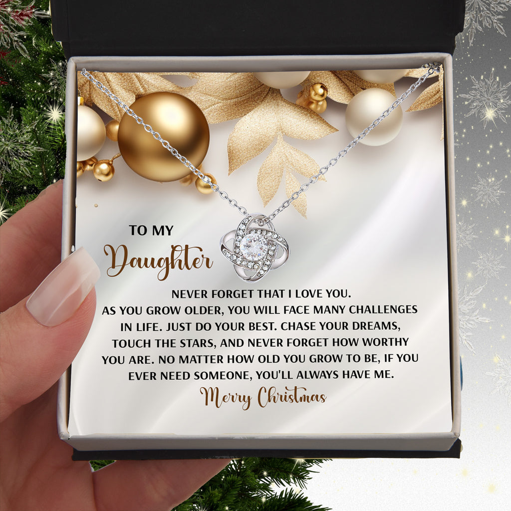 To My Daughter, Never Forget How Worthy You Are – Merry Christmas Necklace Gift