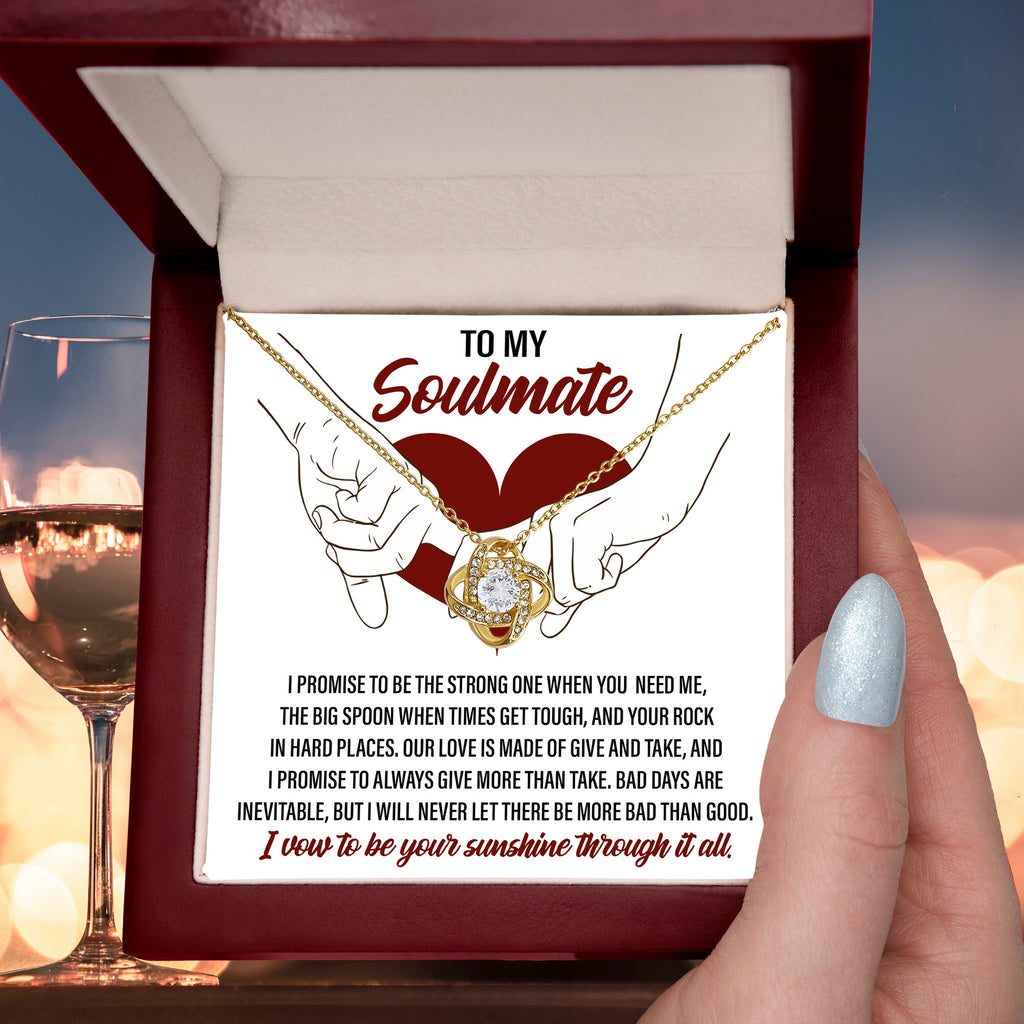 Soulmate Promise Love Knot Necklace with Heartfelt Message Card