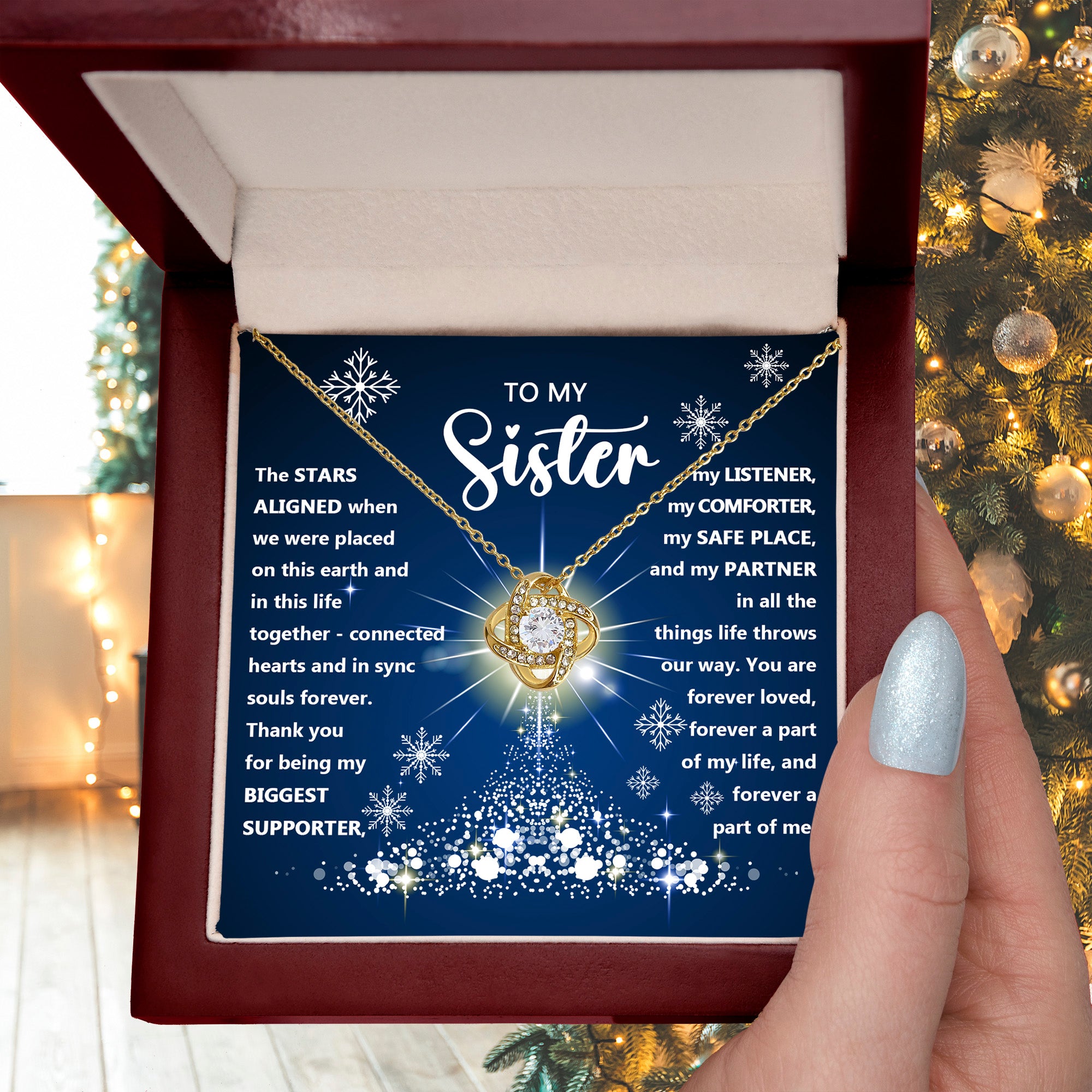 To My Sister “The Stars Aligned” Message Card with Necklace | Christmas Gift for Sister | Sentimental Sister Keepsake