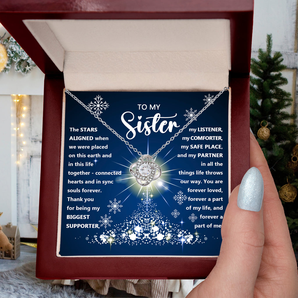 To My Sister “The Stars Aligned” Message Card with Necklace | Christmas Gift for Sister | Sentimental Sister Keepsake