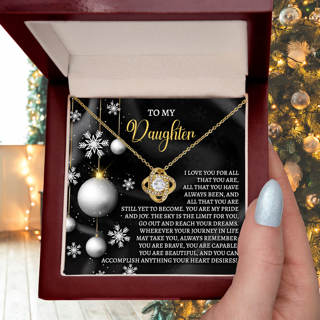 To My Daughter – You Are My Pride and Joy, Reach Your Dreams, Inspirational Christmas Gift Necklace