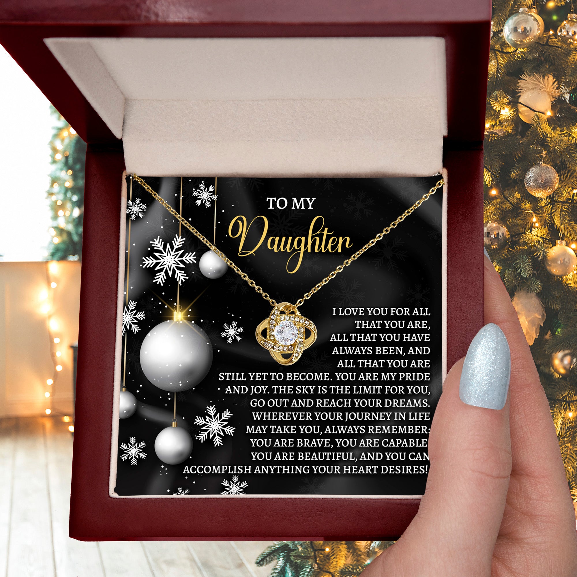 To My Daughter – You Are My Pride and Joy, Reach Your Dreams, Inspirational Christmas Gift Necklace