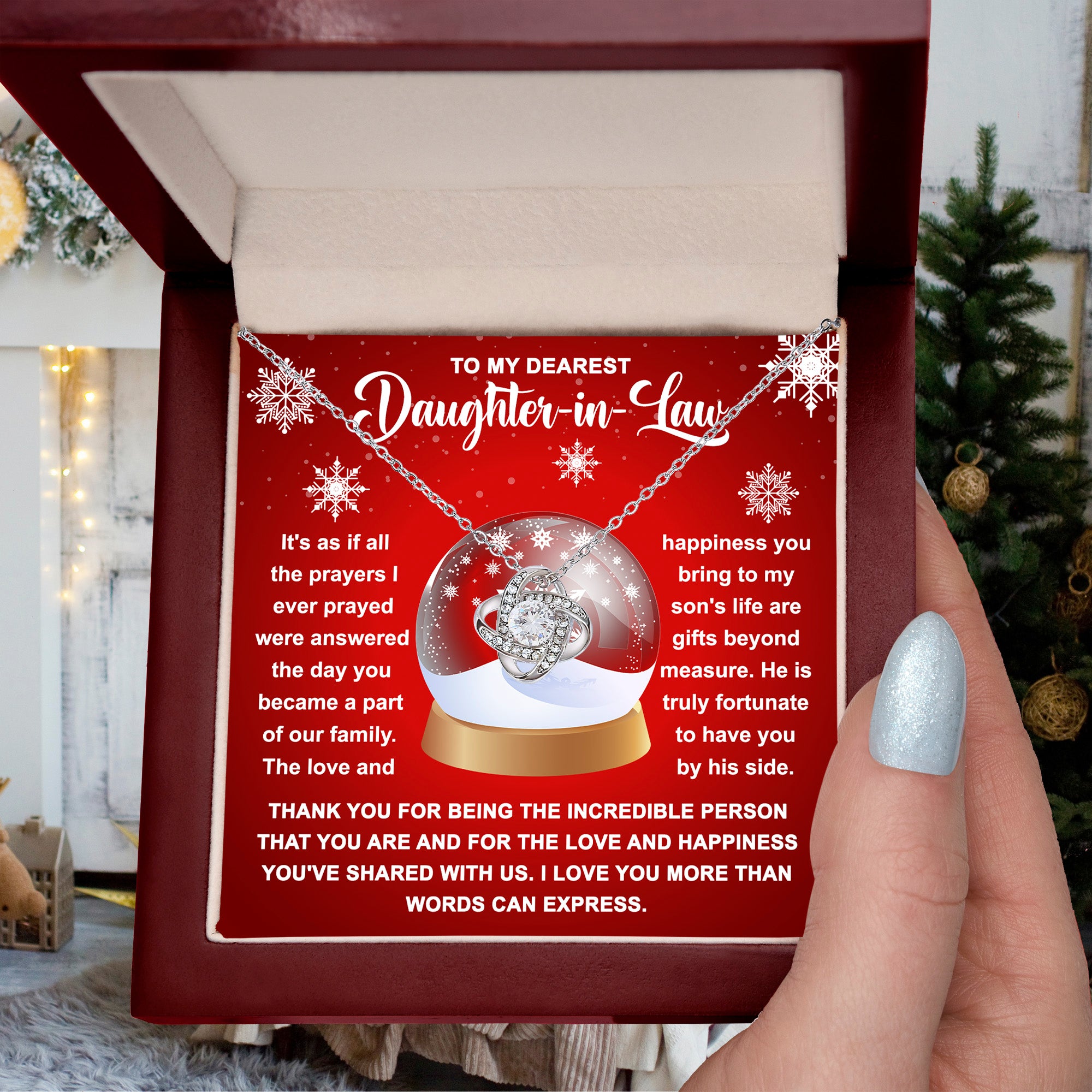 To My Dearest Daughter-in-Law, Thank You for Being You – Christmas Necklace Gift