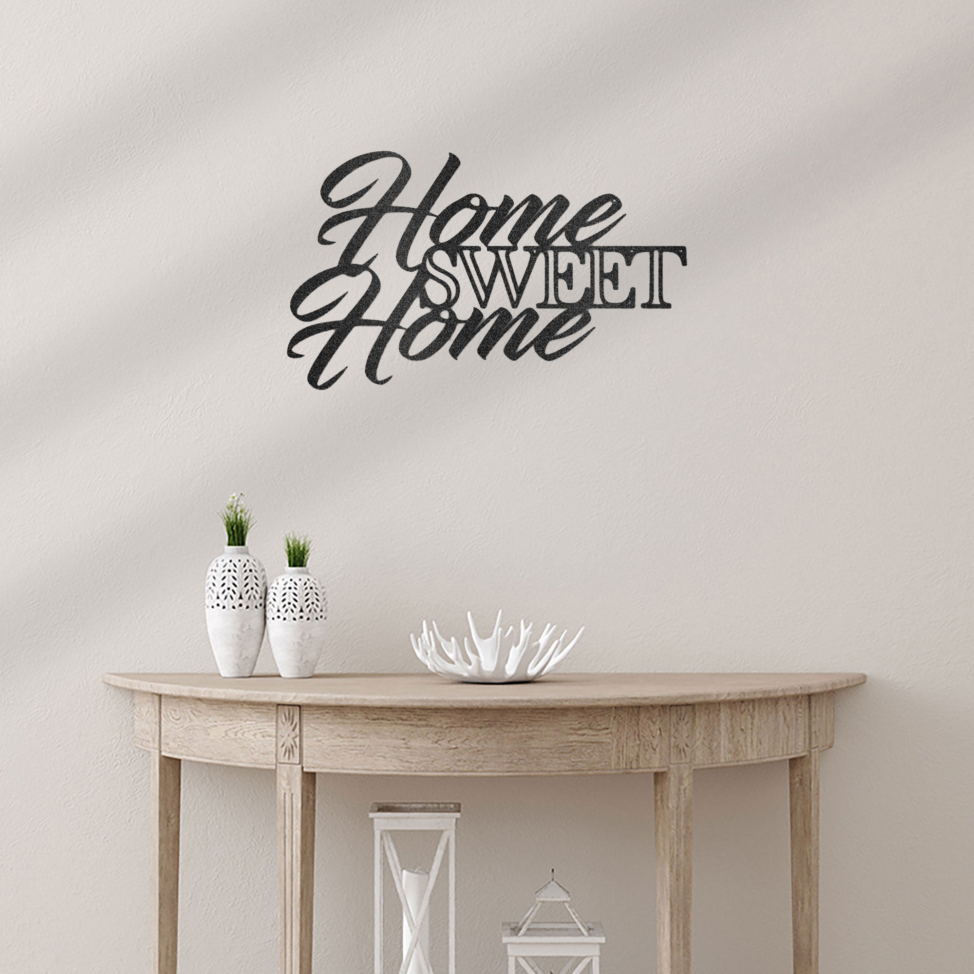 Home Sweet Home Steel Sign, Farmhouse Wall Decor, Script Metal Wall Art, Rustic Home Decor, Housewarming Gift