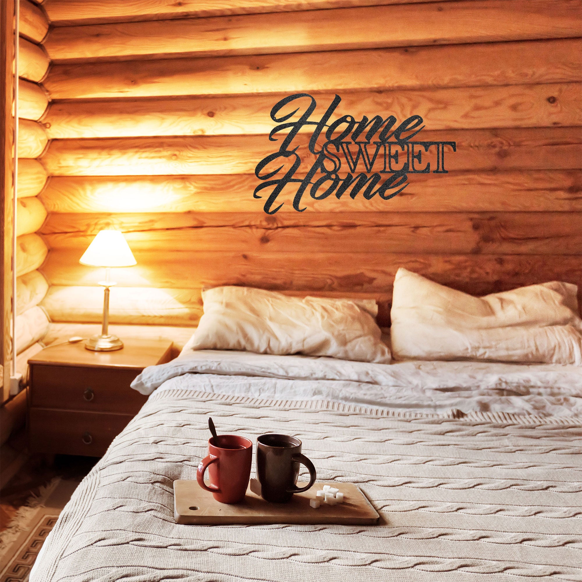 Home Sweet Home Steel Sign, Farmhouse Wall Decor, Script Metal Wall Art, Rustic Home Decor, Housewarming Gift