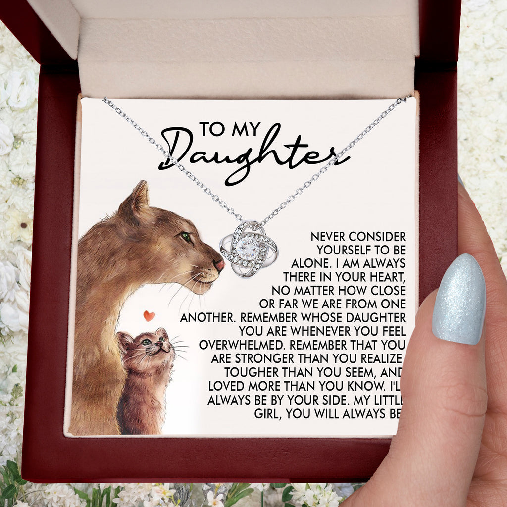 To My Daughter Love Knot Necklace – From Mom, A Symbol of Unconditional Love, Strength & Forever Bond