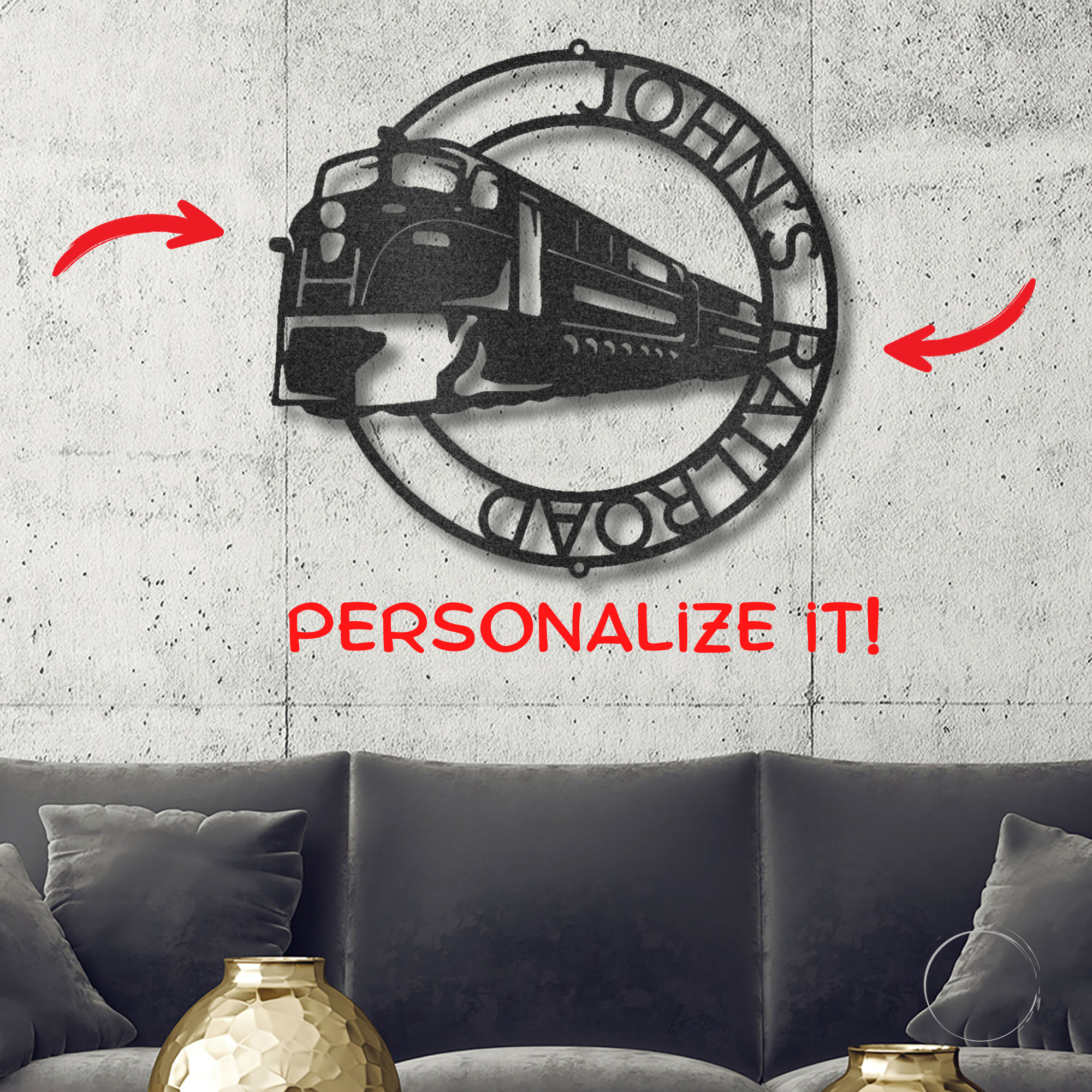 Railroad Train Metal Wall Art – Locomotive Wall Decor – Railroad Enthusiast Gift – Train Lover Wall Sign