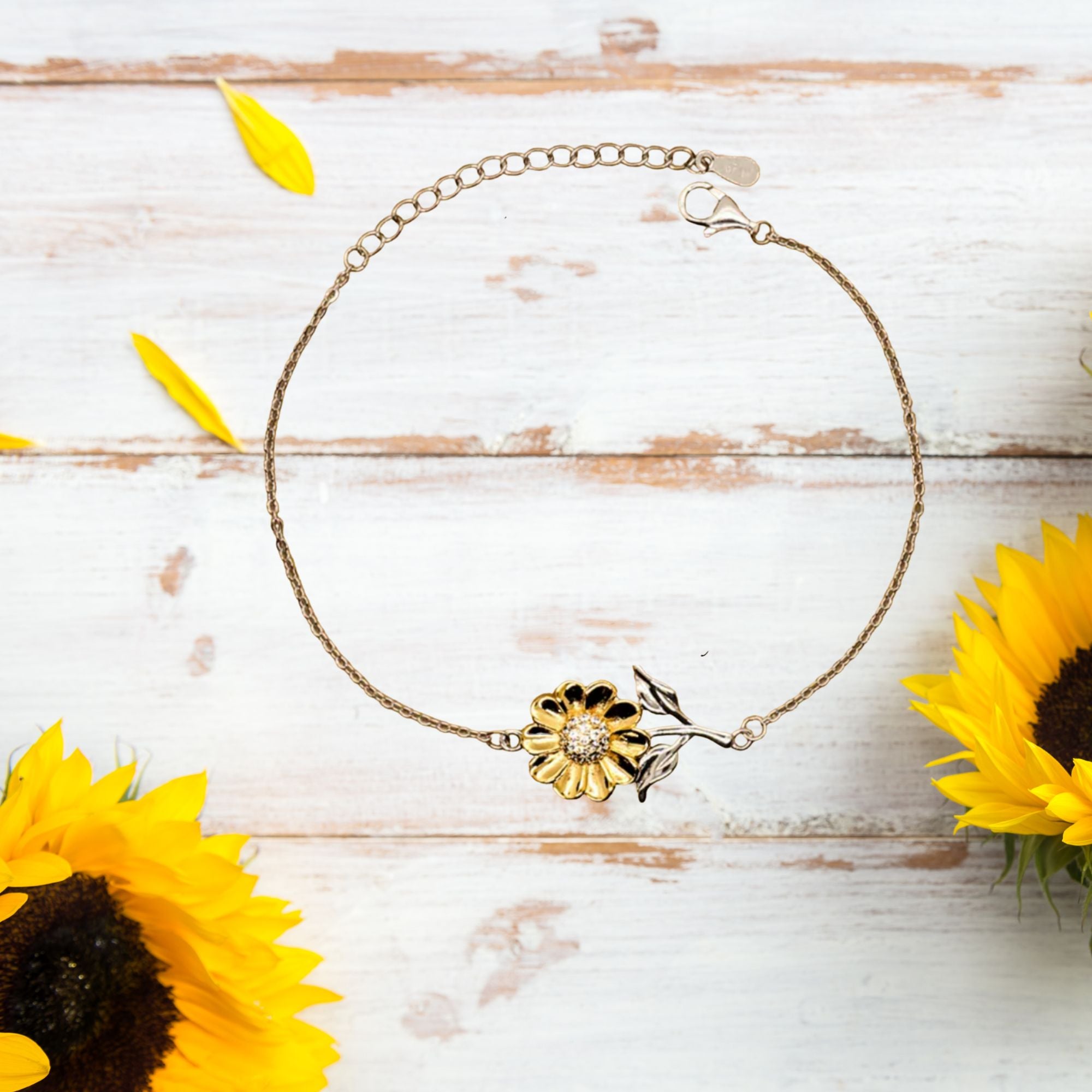 To My Beautiful Daughter – Build a Castle That Stands Tall and Proud – Fairytale-Inspired Sunflower Bracelet Gift