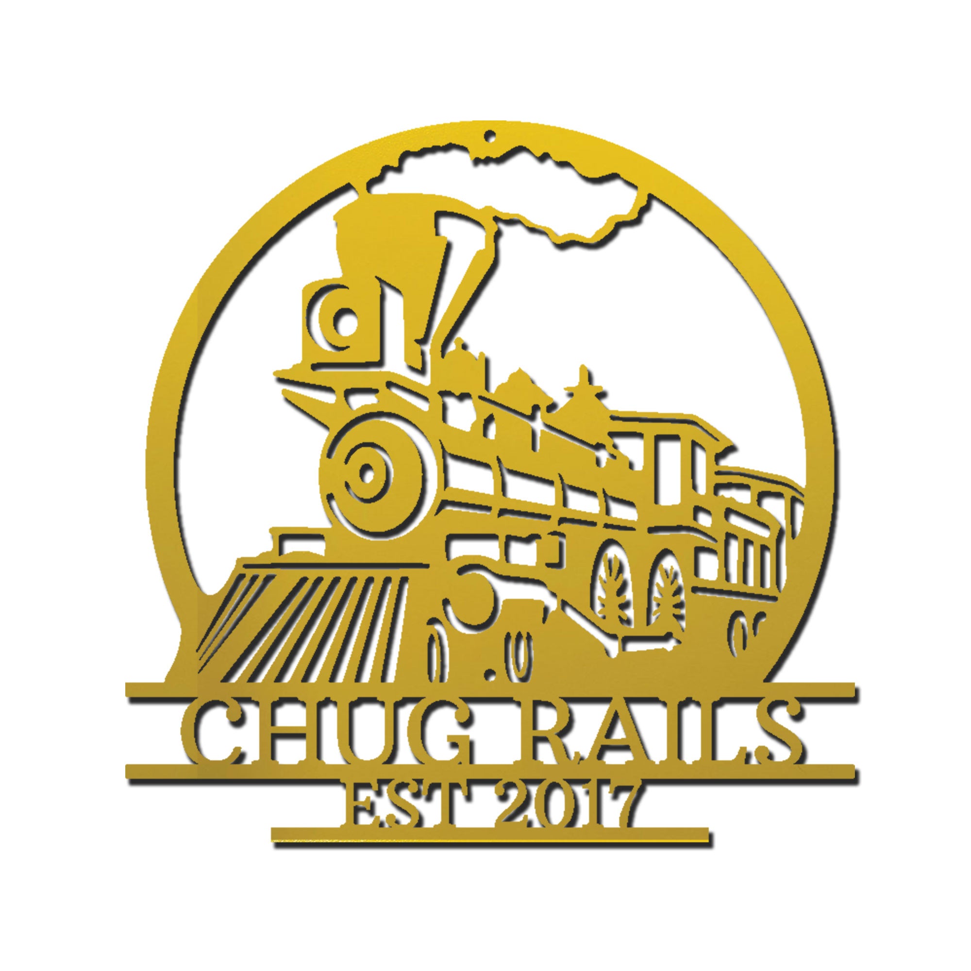 Personalized Steam Train Metal Wall Art – Custom Family Name Railroad Sign – Vintage Locomotive Wall Decor – Established Date Sign