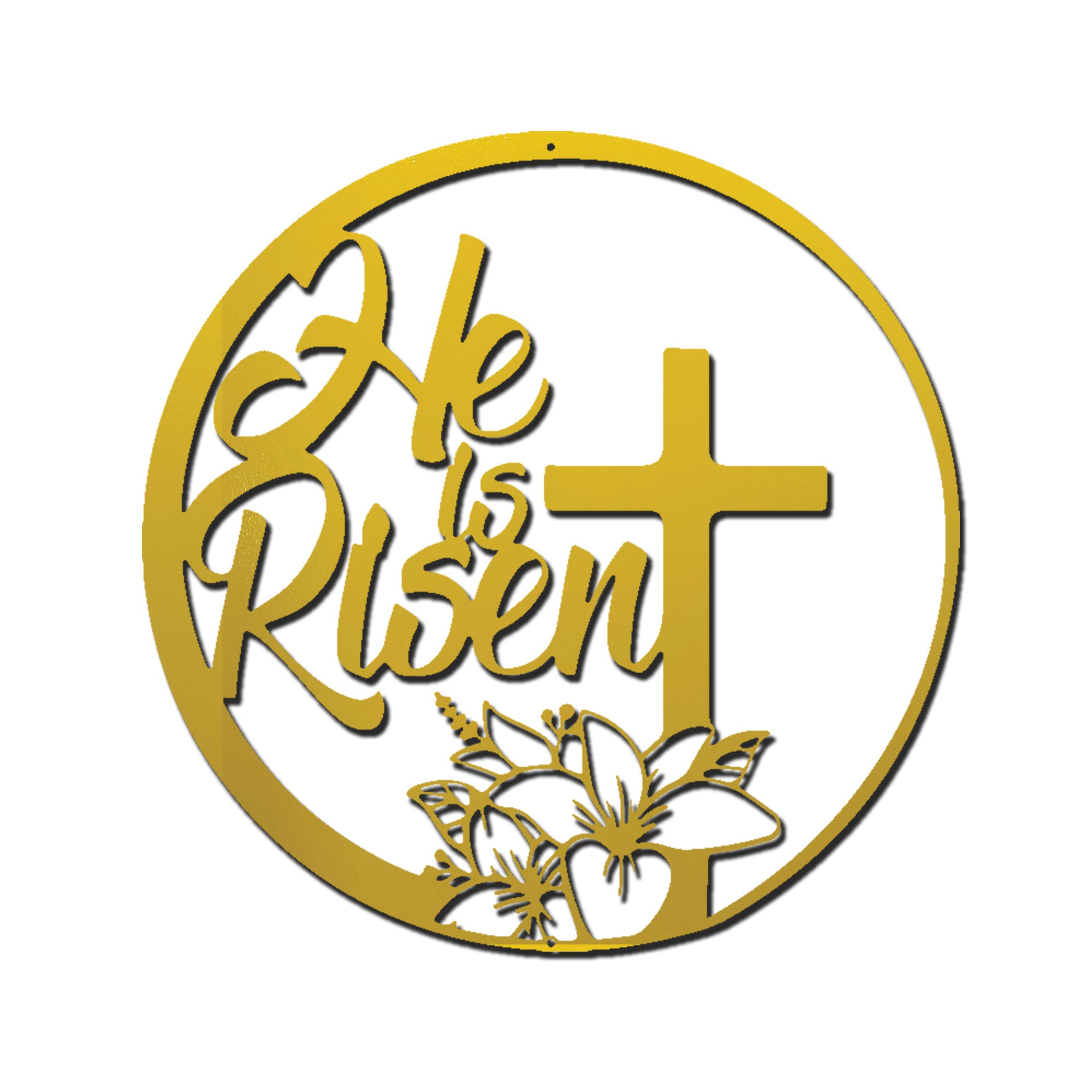 He Is Risen Metal Wall Art – Christian Cross Wall Decor – Faith Inspired Metal Sign – Easter Religious Home Decor