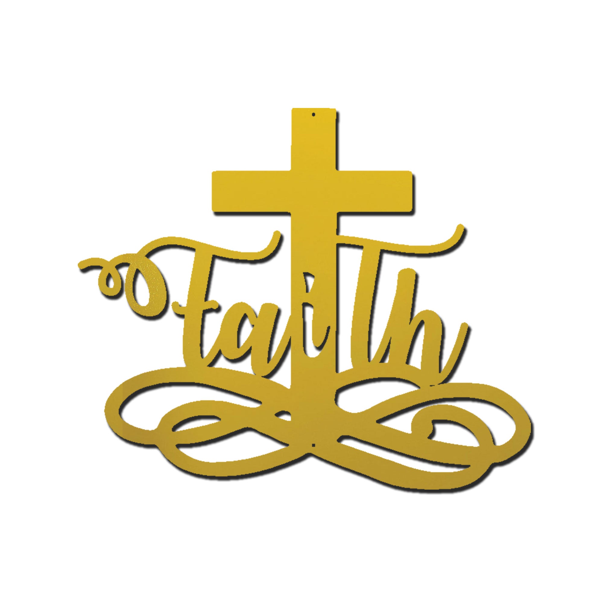 Faith Cross Metal Wall Art – Christian Decor – Inspirational Faith Steel Cross Sign – Religious Home Decor